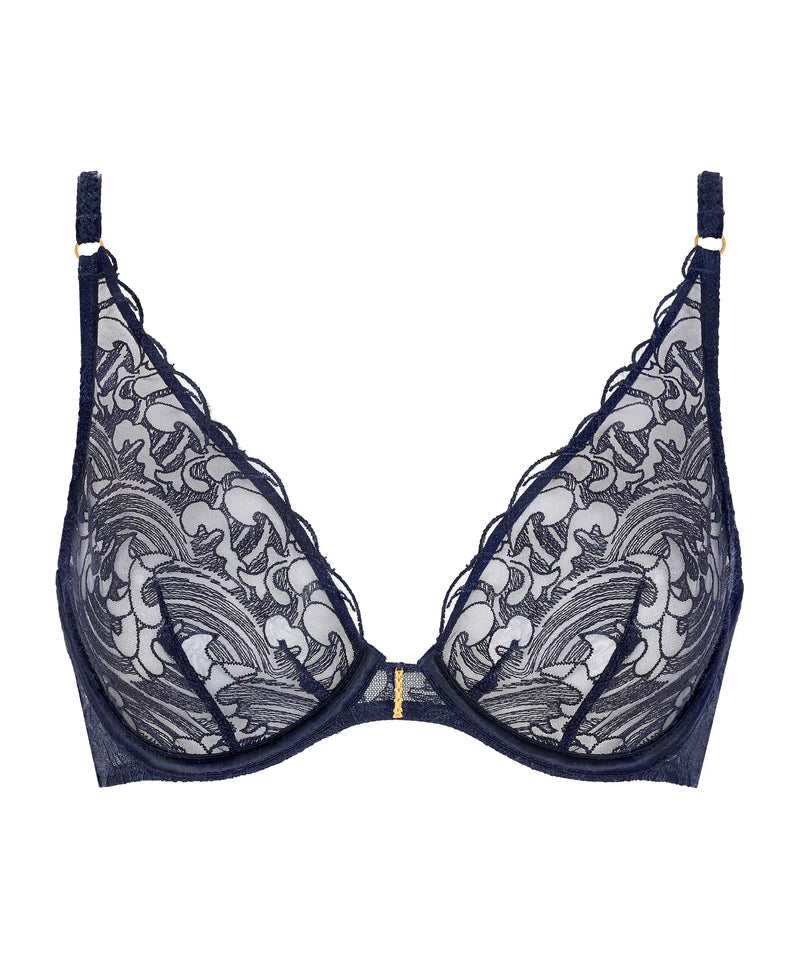 The Midnight Petal Sheer Lace Bra
